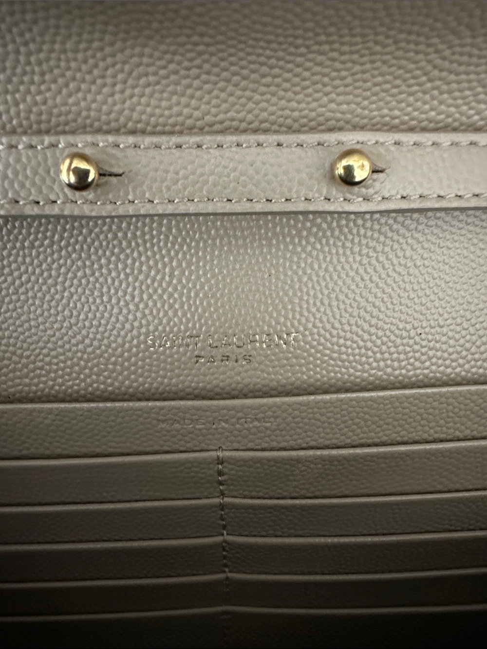Yves Saint Laurent Beige Quilted Leather Envelope Chain Wallet - Picture 5 of 13